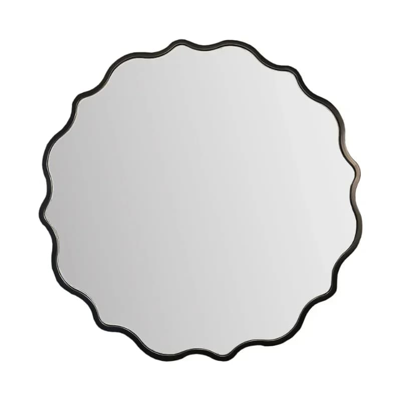 Specchio da bagno ondulato di lusso leggero, stile nordico, moderno e dalla forma particolare, specchio da trucco personalizzato e creativo.