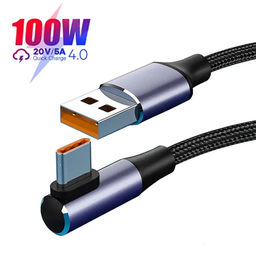 100W PD linea di ricarica rapida cavo da USB C a USB tipo C ricarica rapida 4.0 cavo ad angolo retto cavo dati a 90 gradi per Laptop Mobile