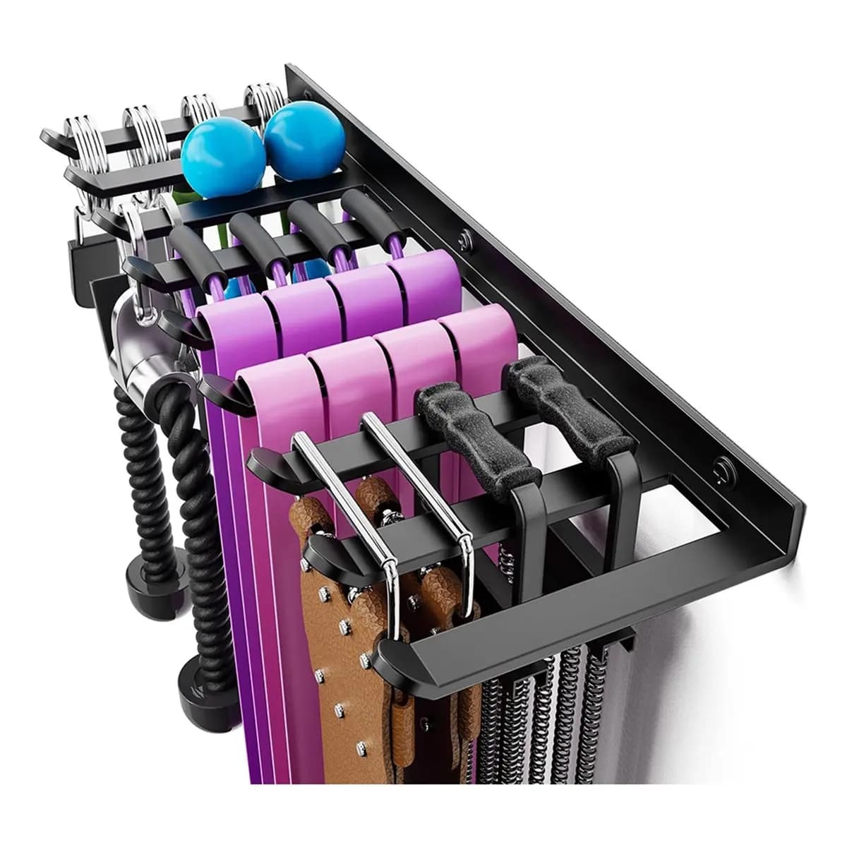 ABPF Wall Mounted Home Gym Equipment Storage Rack for Resistance Bands, Cable Attachments, Lifting Belts, Jump Ropes