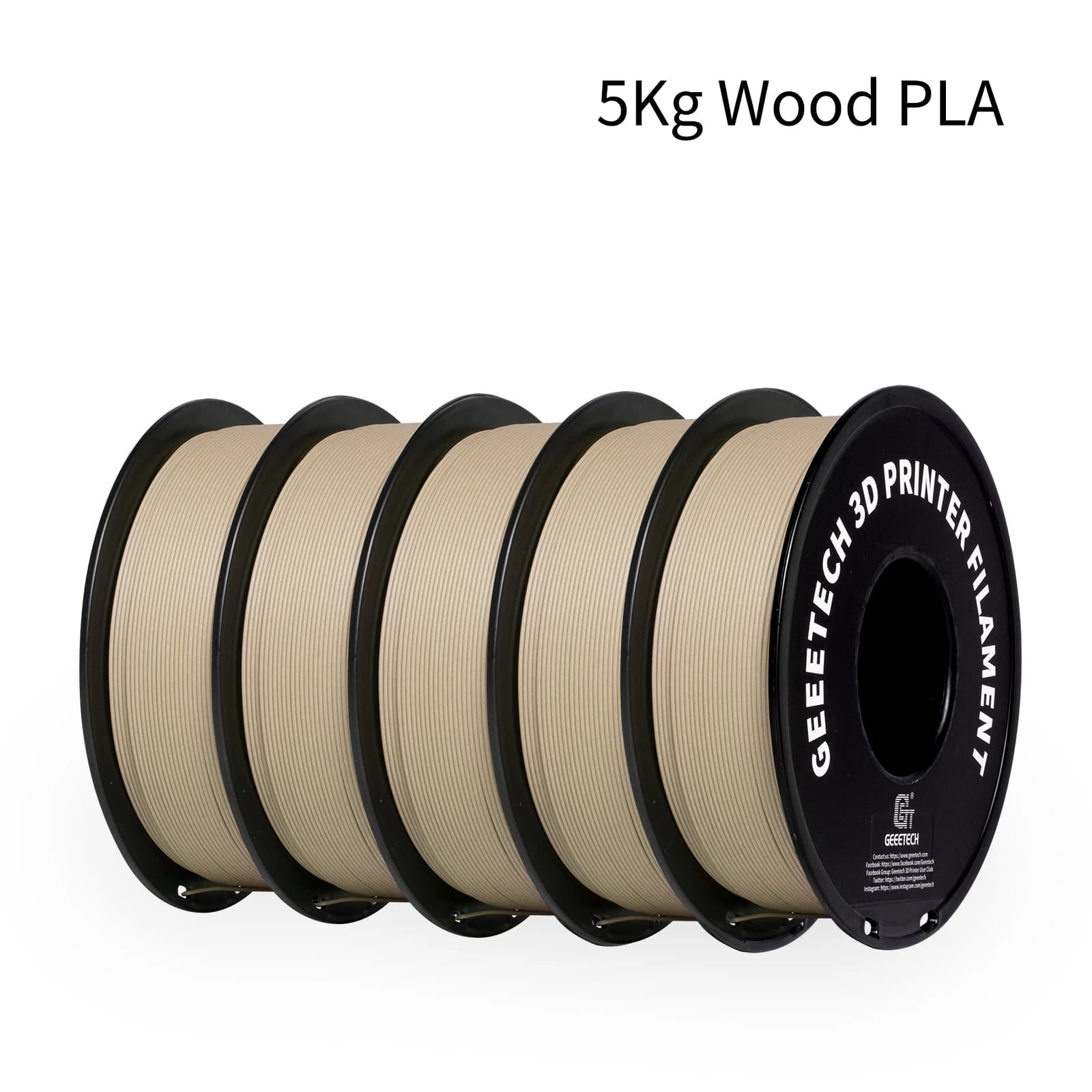 Geeetech Legno PLA 5 kg 1,75 mm Filamento 3D Filo di stampa Imballaggio sottovuoto Magazzini locali Plastica colorata per stampante 3D FDM