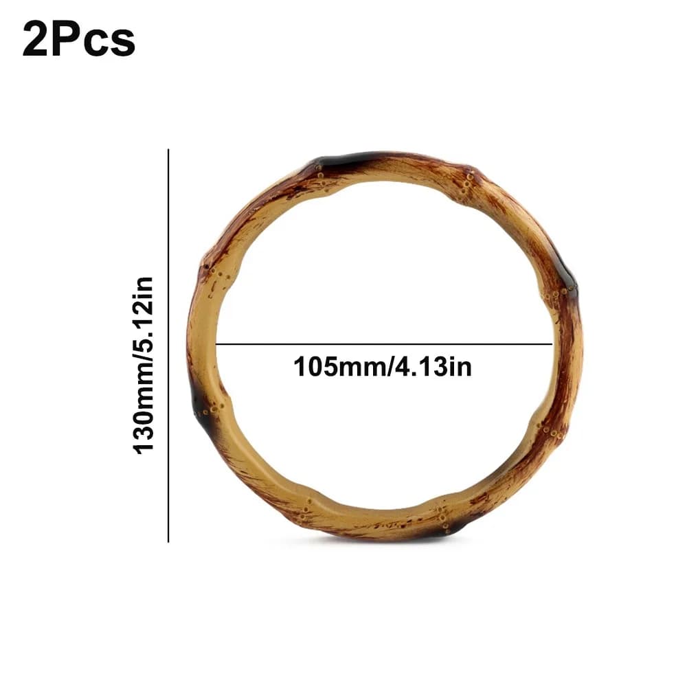 Bag Parts Round Bamboo Handbag Handle Plastic Retro Bag Handle Purse Handles