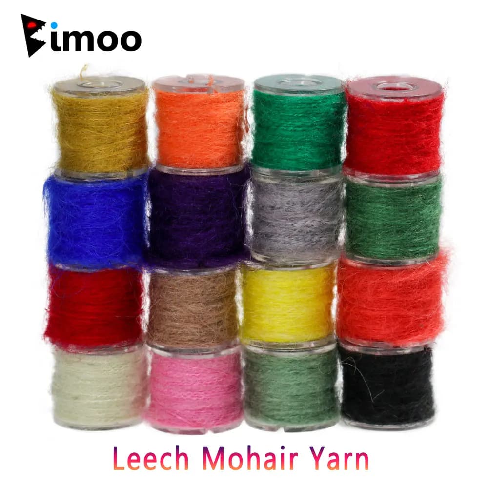 Bimoo 20 metri Sanguisuga Mohair Filato Sintetico Linea di Doppia Ninfa Scud Sanguisuga Streamer Corpo Fly Legatura Materiale Esche da Pesca alla Trota