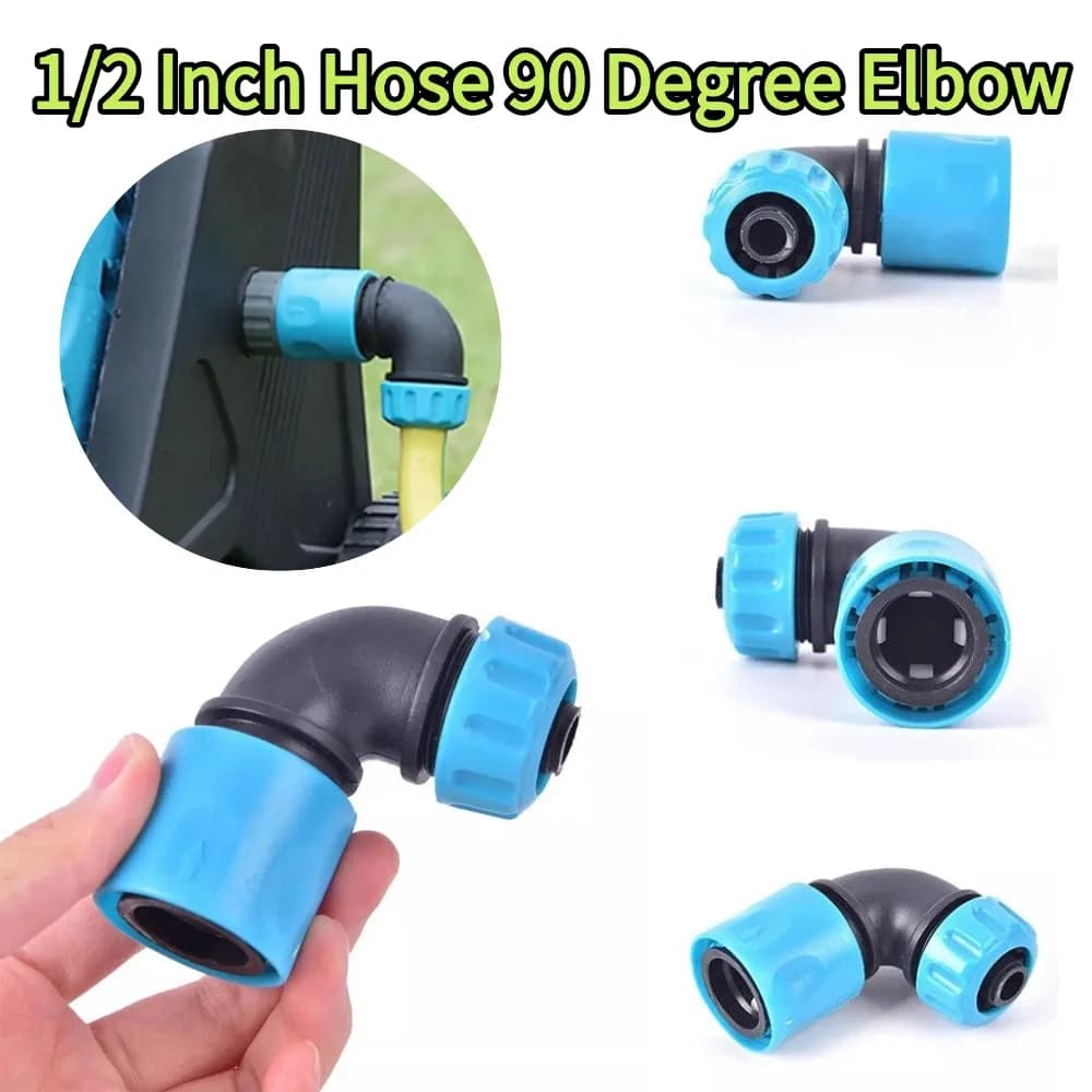 90 Degree Pipe Elbow Hose Quick Connectors 1/2 Inch ABS Garden Irrigation Water Pipe Fast Joint Adapters for Car Wash 1/3/5Pcs