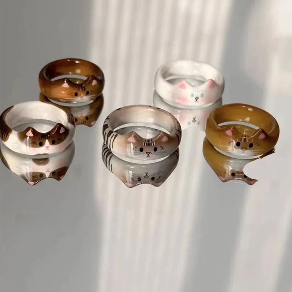 Anello da Donna con Gatto Smaltato, Alla Moda e Creativo, Regalo per San Valentino e Capodanno 2026