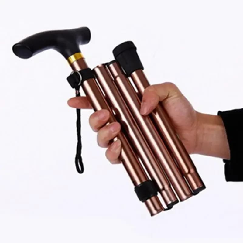 Telescopic Stroller Stick for Hiking and Trekking, Foldable Aluminum Alloy Sticks, Elderly Stick