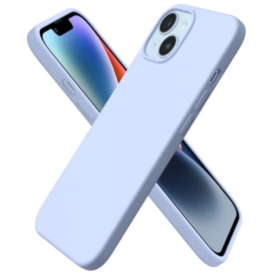 Compatible with iPhone 14 Case 6.1, Slim Liquid Silicone 3 Layers Full Phone Covered Soft Gel Rubber Case Protective Phone Cove