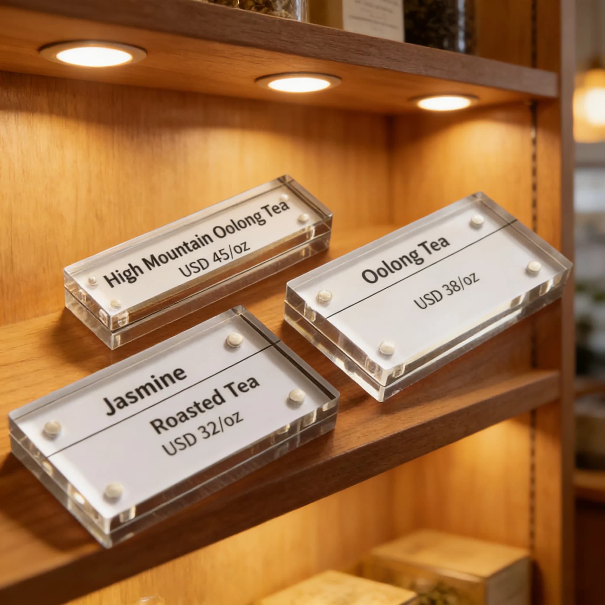 50x20mm / 70x40mm Supporto magnetico per data di biglietti in acrilico Supporto per cartellini dei prezzi Porta etichette Porta cartello del prezzo Espositore