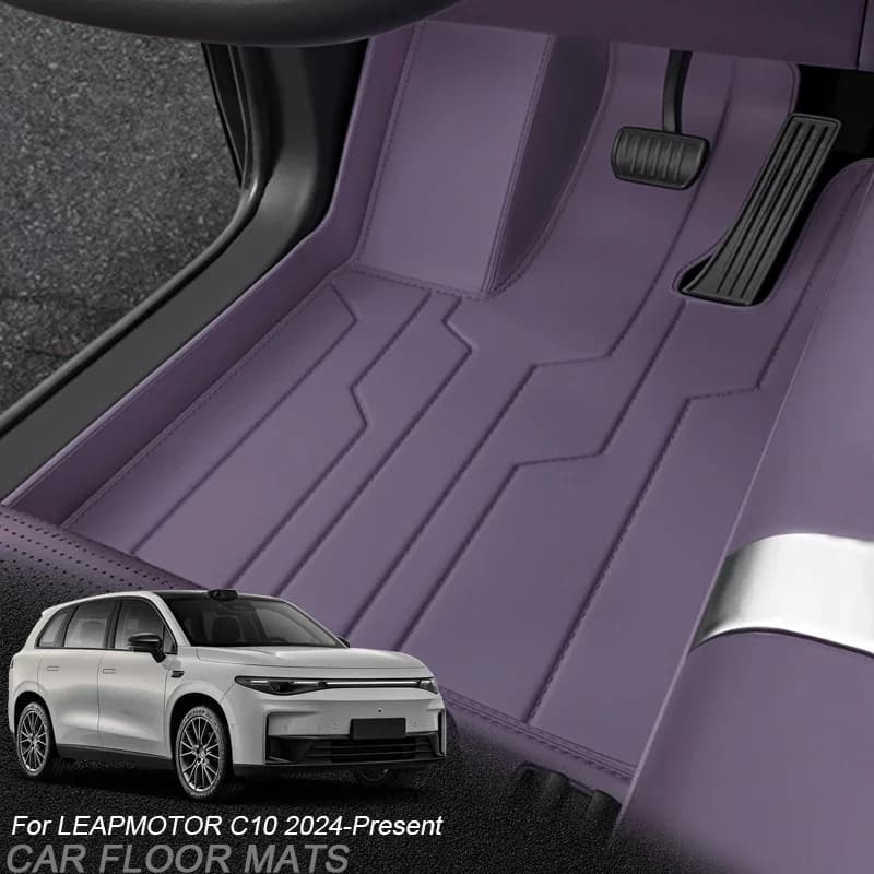For LEAPMOTOR C10 2024-Present Custom Leather Nappa Anti-Slip Auto Piede Protecting Zerbino Luxury Auto Waterproof Floor Pad Accessory