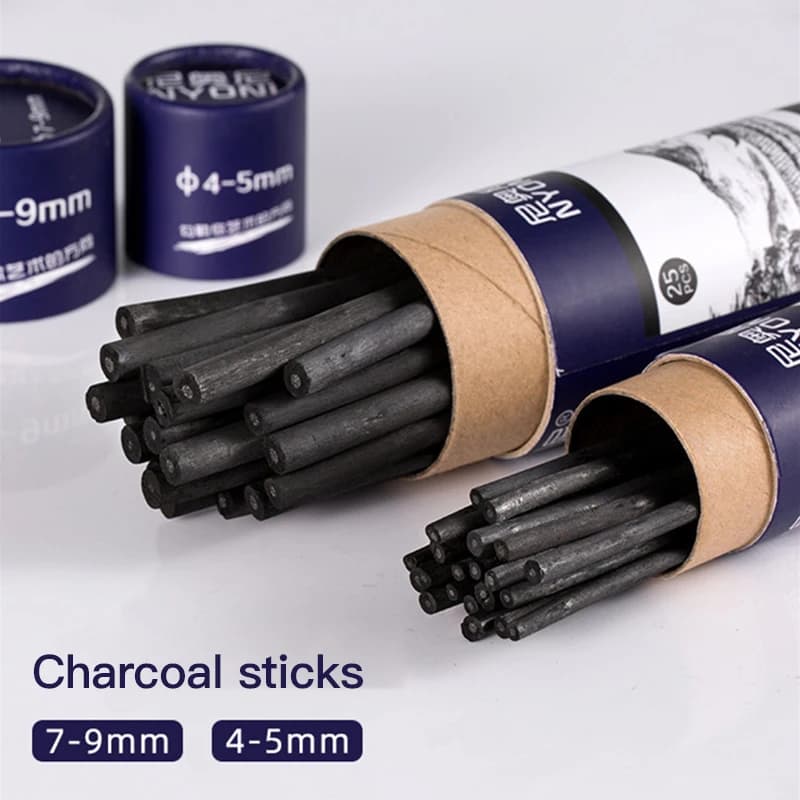 20/25pcs/Lot Willow Charcoal Sticks Soft Charcoal Pencil Sketching Drawing Art Supplies for Diy Student Hobbyist Beginner Artist