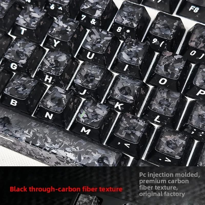 Nuovissimi Keycaps in Fibra di Carbonio 2026, 132 Tasti, Profilo Originale, PBT Stampato Lateralmente, Retroilluminato per Tastiera Meccanica con Switch Magnetici