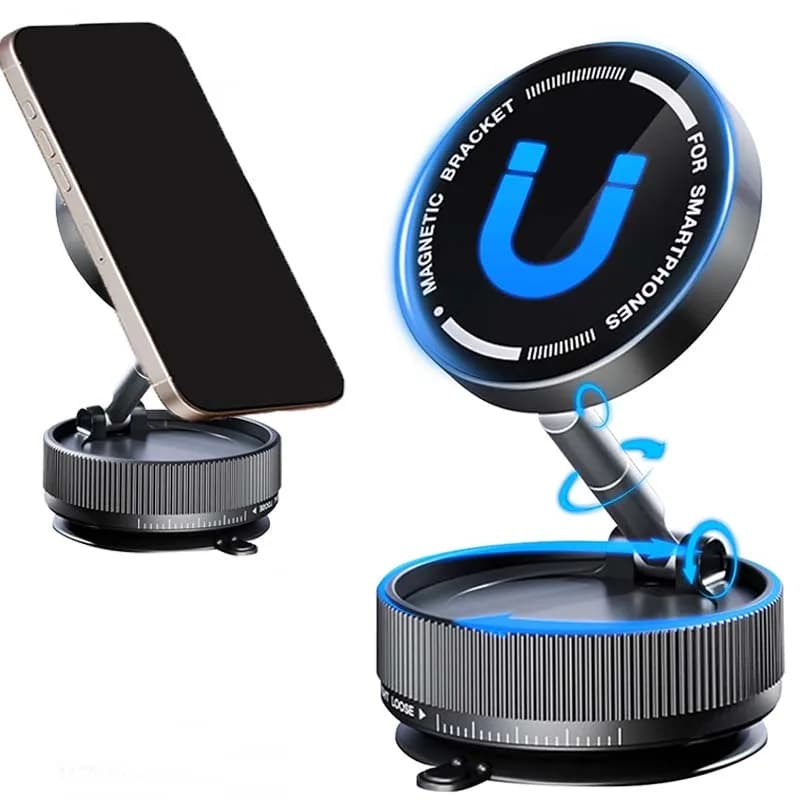 Supporto per telefono magnetico sottovuoto, 360 ° Supporto per auto girevole, staffa regolabile in lega di zinco per auto/palestra/specchio, adatto alla maggior parte dei telefoni
