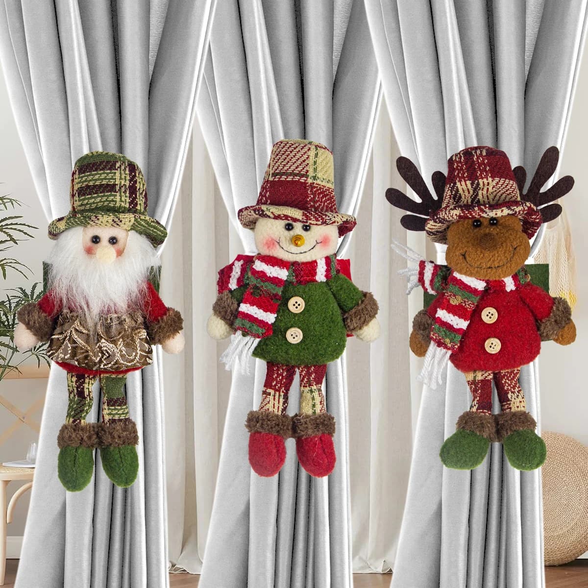 Old man snowman elk curtain hooks, Christmas decorations, display window ornaments, hotel restaurant supplies, party props