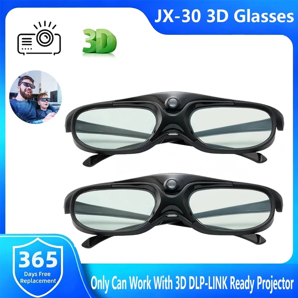 JX-30 Occhiali 3D Otturatore attivo 96-144HZ Supporta BenQ Acer X118H P1502 X1123H H6517ABD H65108D Optoma JmGo V8 XGIMI Proiettore