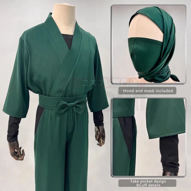 Nintama Rantaro Anime Ninja Costume Versione per adulti 5 colori Nero Viola Blu Verde chiaro Cos Convention Halloweenx;8's,6;