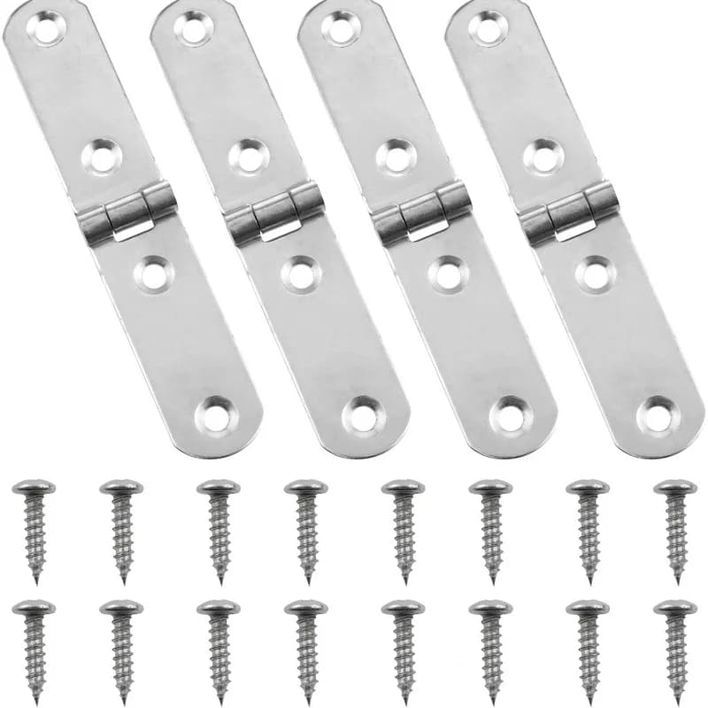 10 Set of Stainless Steel Folding Hinges, Household Cabinet Doors 180° Flip Cover Hinge, Used for Sewing Machine Cabinet Corner