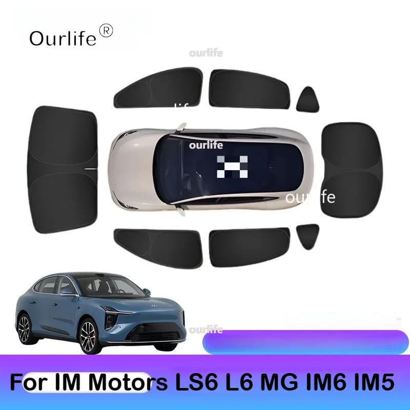 For IM Motors LS6 MG IM6 2026 2025Car Black Sunshade Side Window Privacy Curtains Front Rear Sunscreen Heat Insulation Sunshield