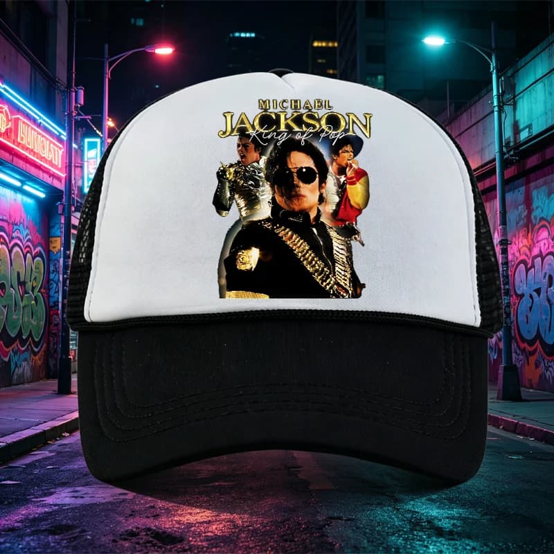 Cappellino da Baseball Estivo Michael Jackson per Uomo, Cappelli Anime Cartoon Hip Hop, Protezione Solare, Regalo Moda MJ King of Pop