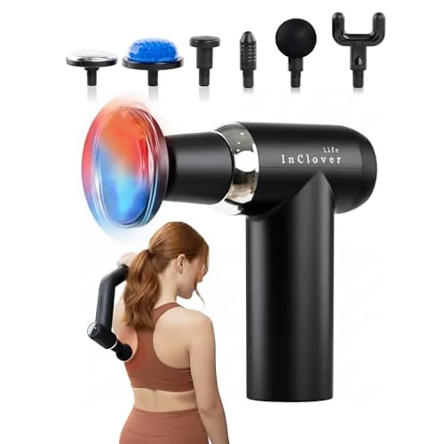 Portable Portable Massage Gun with Detachable Extension Handle for Deep Textile Percussion Therapy on Back Neck Leg Arm