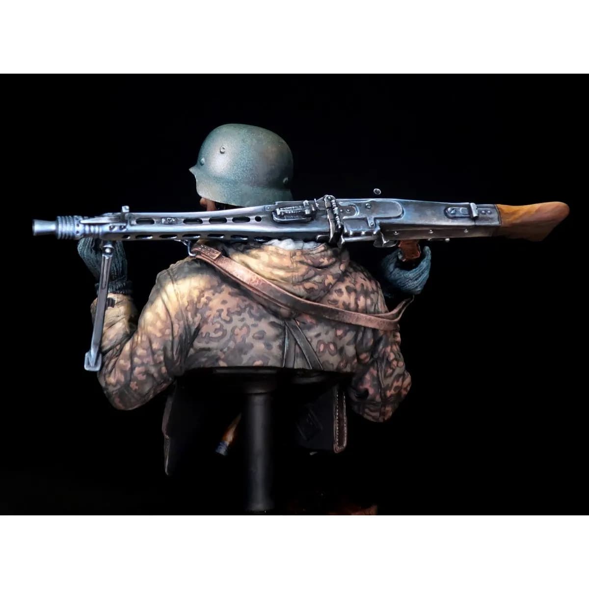 Set di modelli in resina non verniciata 1/10, ritratto a mezzo busto di un tiratore di mitragliatrice tedesco della Seconda Guerra Mondiale, non assemblato e non verniciato GK1455X