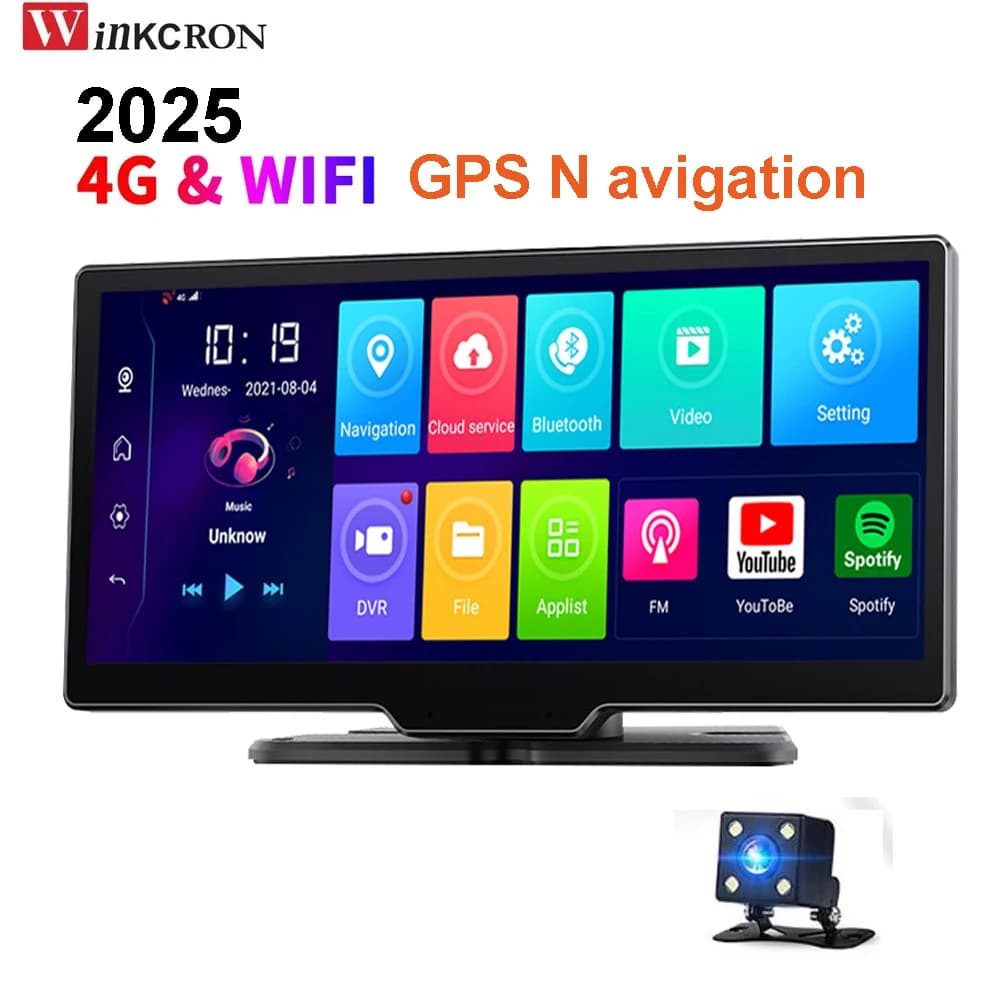 Telecamera DVR di navigazione GPS IPS 4G da 10,26 pollici Android 8.1 WiFi ADAS 1080P Videoregistratore da cruscotto Videocamera con monitor automatico 24 ore su 24