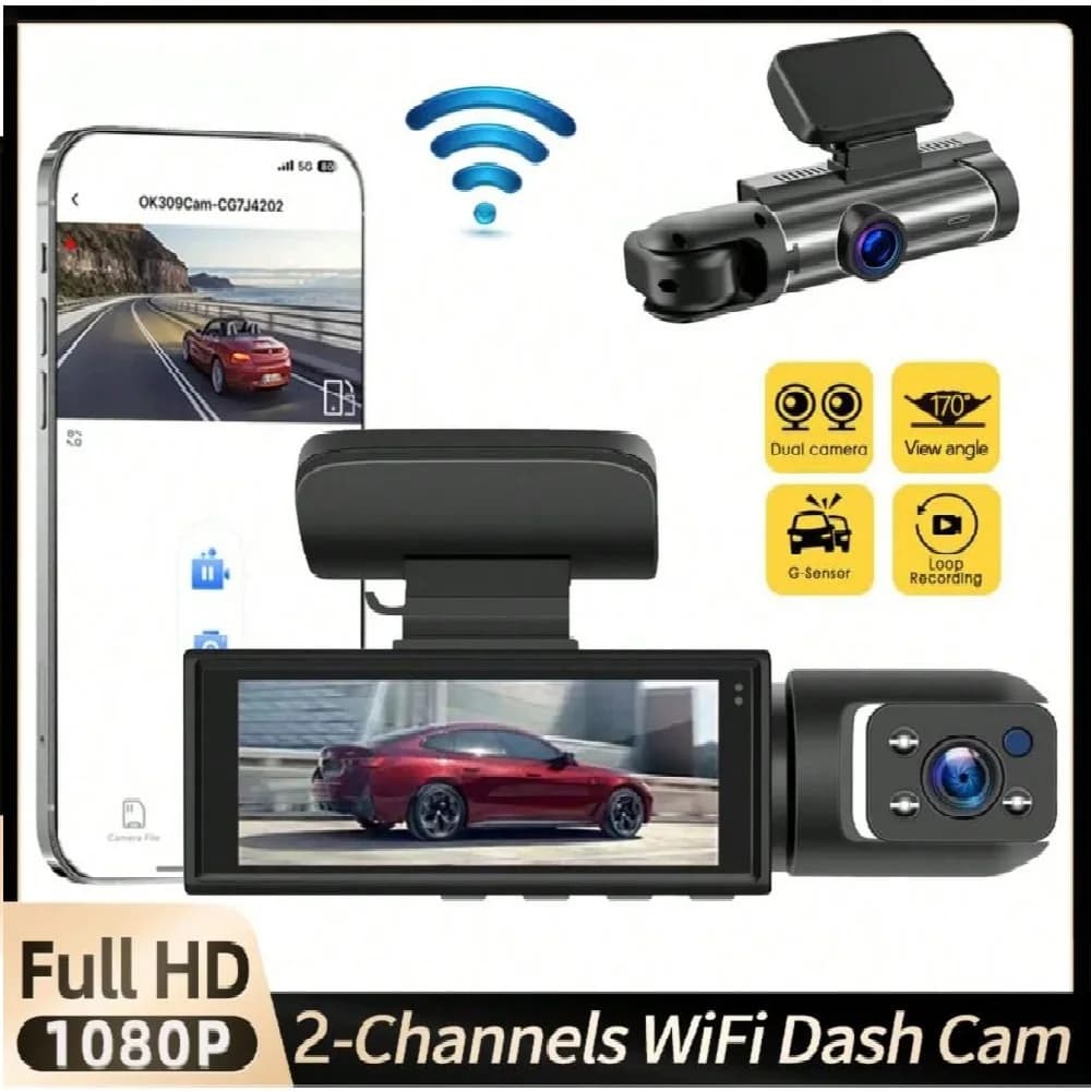 Dash Cam double 1080P with WIFI for car Video recorder for cars with front and inner black box
