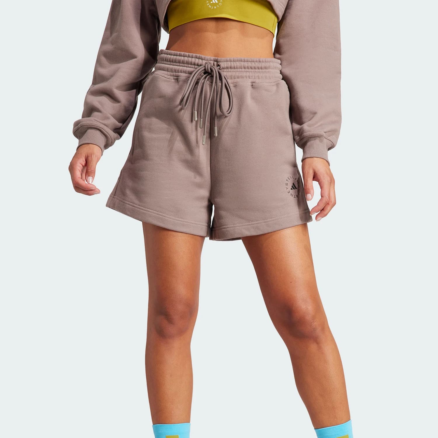 Adidas genuine 2024 new women's lace up knitted sports shorts IS1219