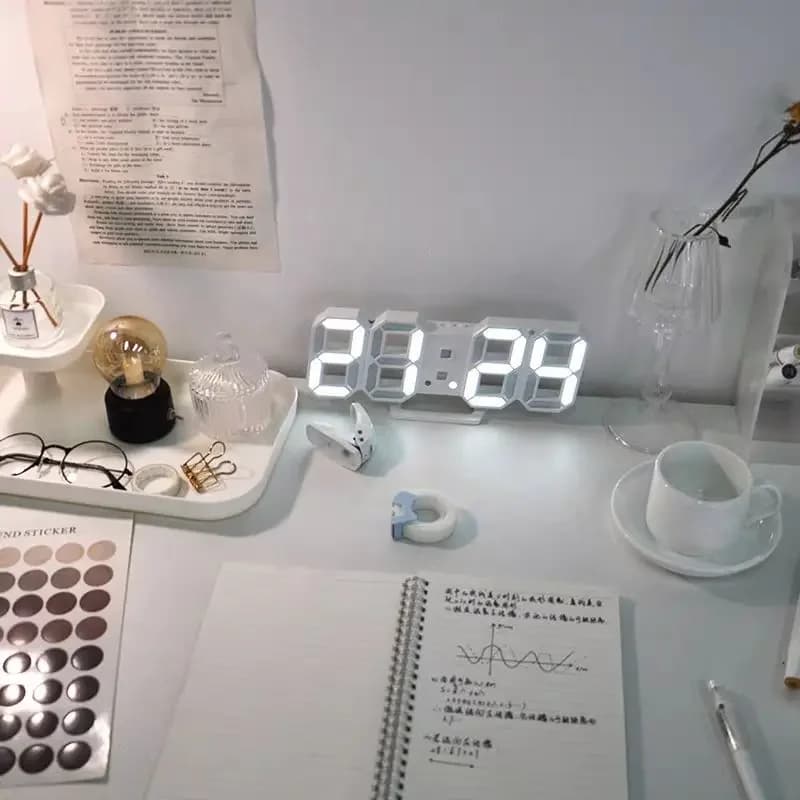 Sveglia digitale a LED 3D Display Tim Data e temperatura Adatto per la decorazione dell'orologio della cucina domestica Proiettore da soffitto da giardino