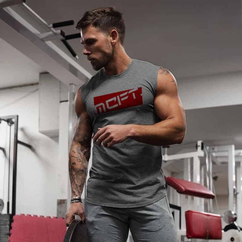 Magliette senza maniche in cotone estivo canotte da allenamento traspiranti abbigliamento da Bodybuilding da uomo gilet sportivi da Fitness canottiere muscolari
