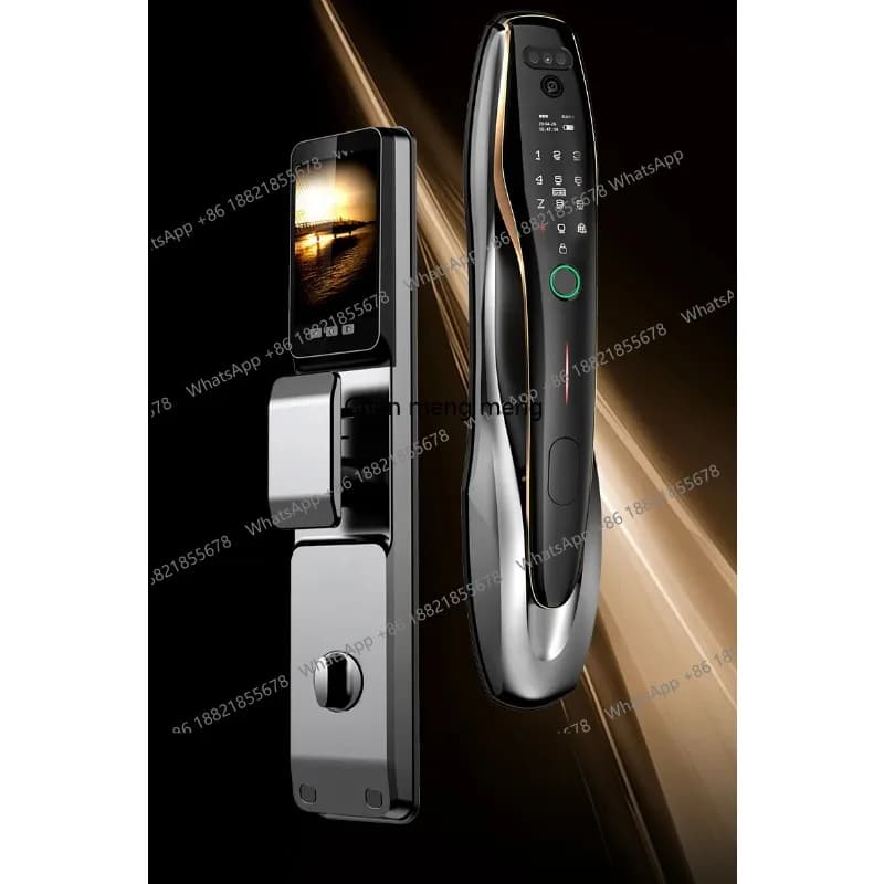 Serratura Intelligente per Porta d'Ingresso con Riconoscimento Facciale, Impronte Digitali e Scheda, Telecamera di Sicurezza per Casa