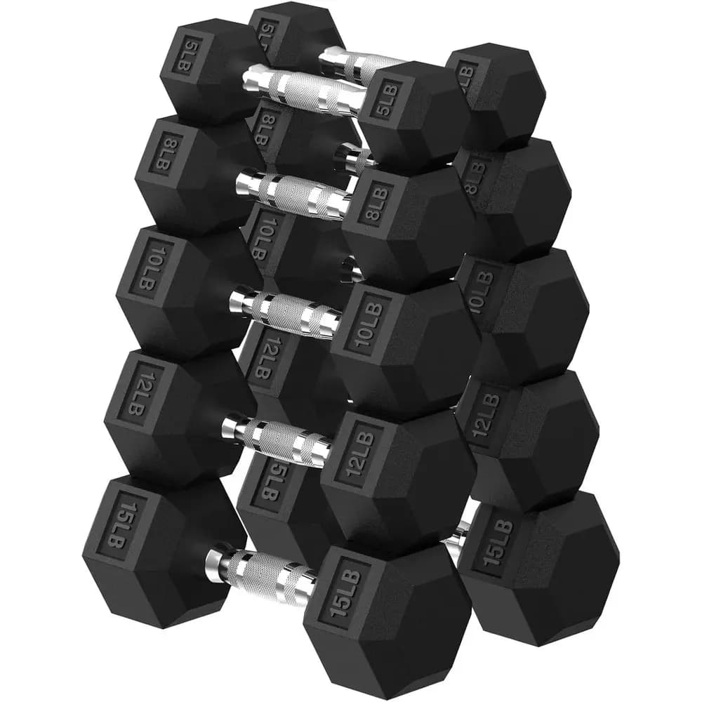 Set di Pesi Regolabili 45-640 lb per Palestra Domestica e Allenamento di Forza con Manubri in Gomma