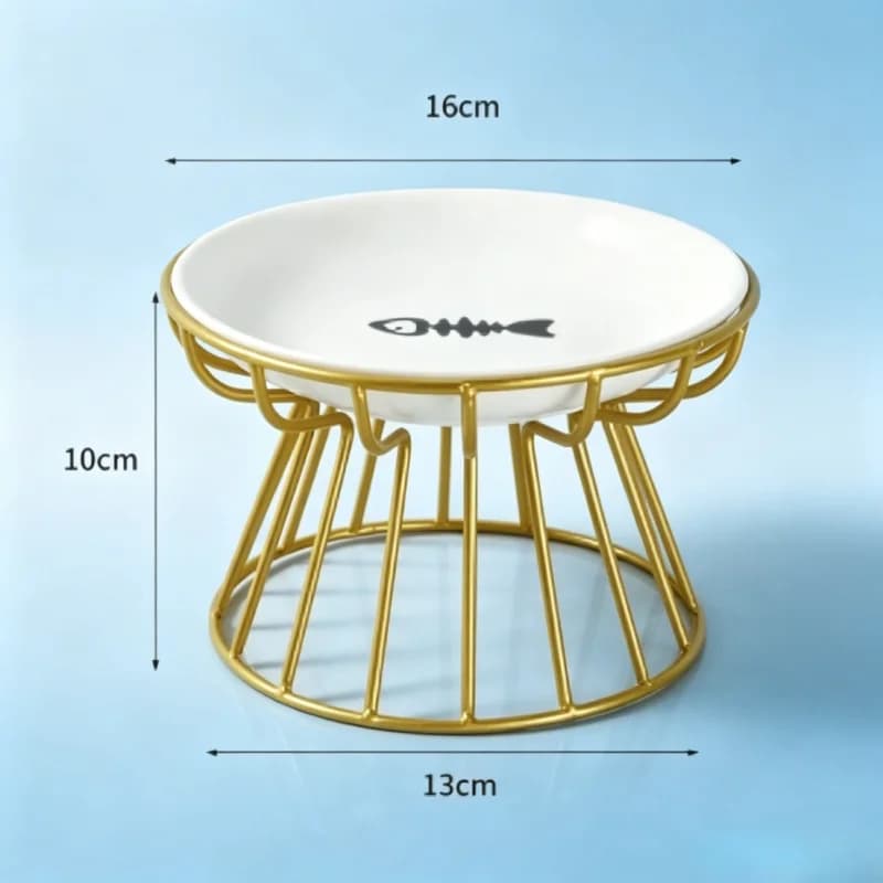 Ceramic Raised Pet Bowls with Stand Non-Slip Food Water Feeding Dishes for Cats Dogs Daily Use