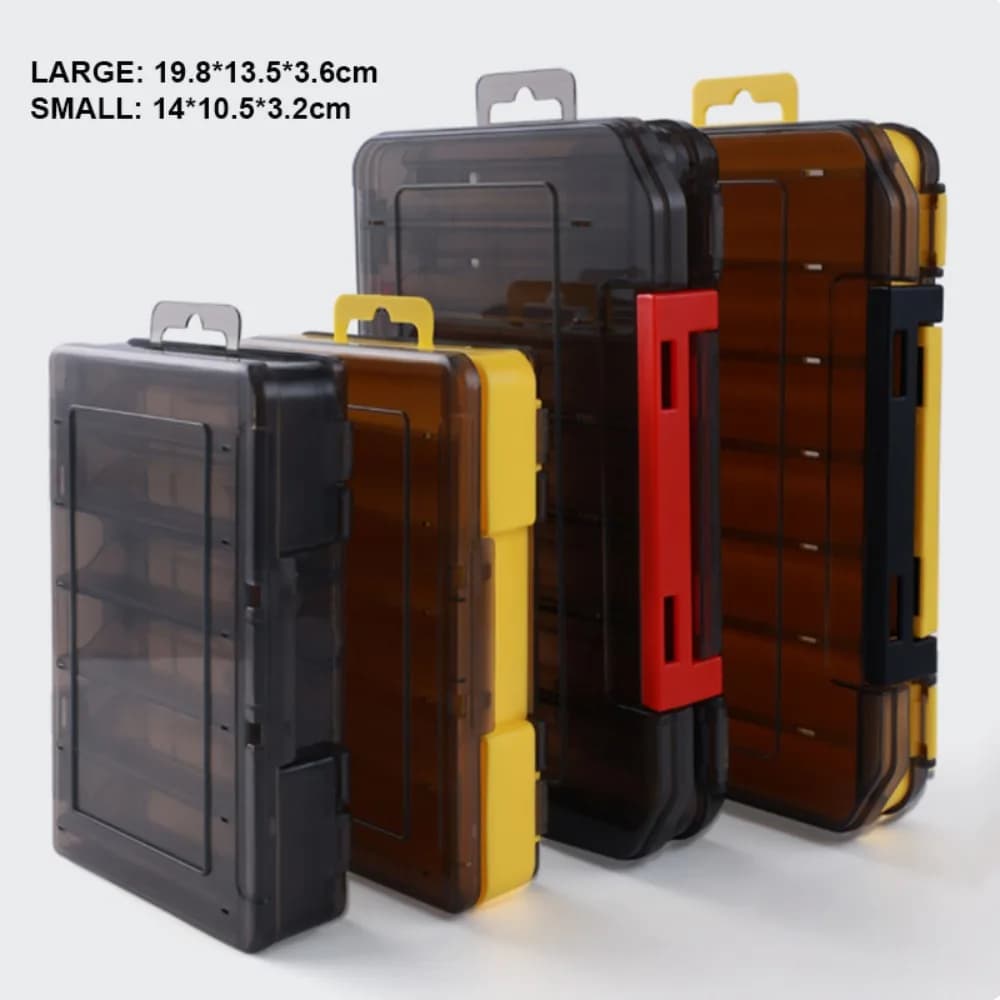 Boxes for double-sided baits 12 14 compartments Portable fishing gear box bait container case Fishing accessories