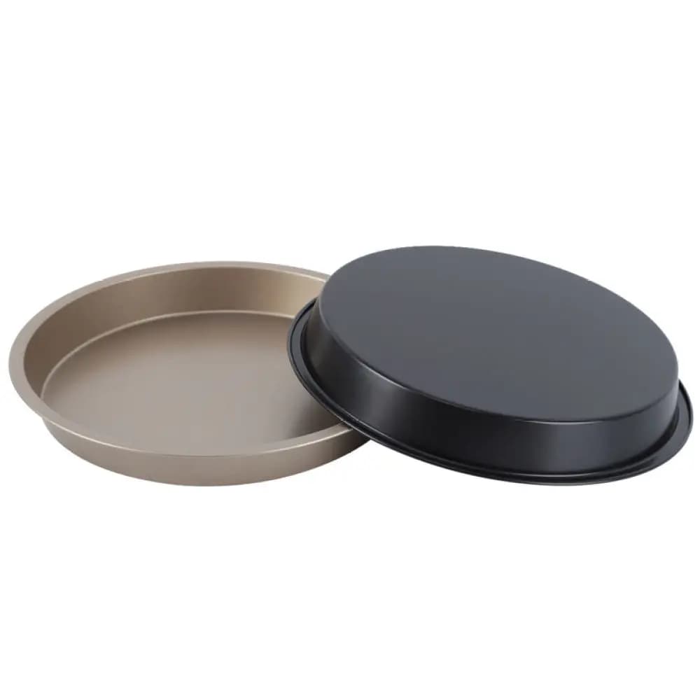 Non Stick Pizza Pan Carbon Steel Baking Tray Round Cake Mold Kitchen Bakeware Tools Household Oven Supplies 6 7 8 9 10 Inch Gold