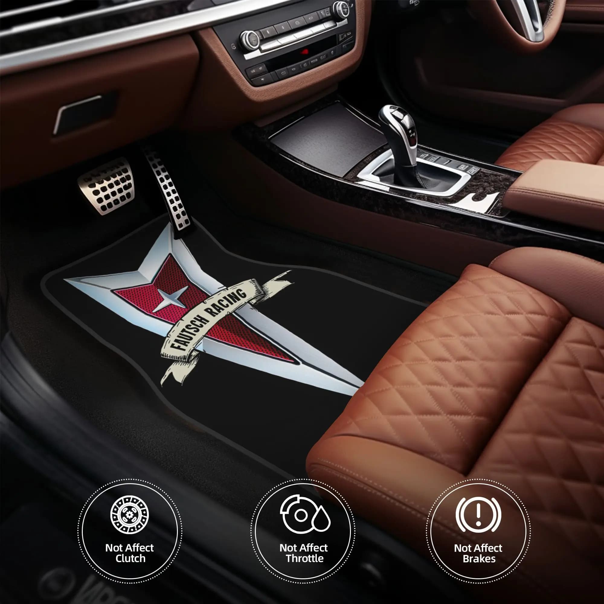 4 tappetini per auto dal design raffinato e con un tema iconico, dotati di motivi perfettamente progettati. Adatto per F