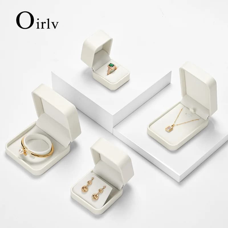 Oirlv Scatola per anelli per gioielli Organizzatore di gioielli Anello Orecchini Collana Ciondolo Bracciale Scatola di immagazzinaggio Scatola di imballaggio Custodia regalo per matrimonio