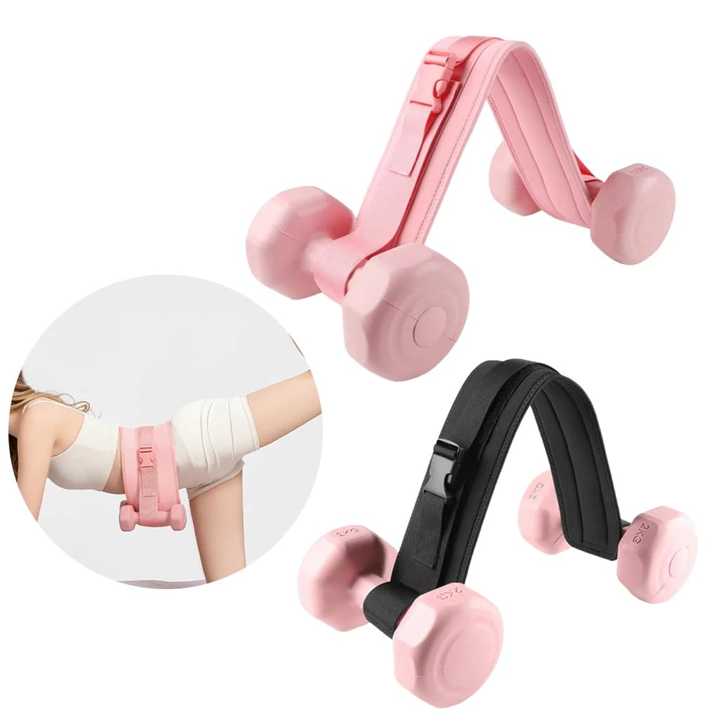 Adjustable belt for Hip Thrust with non-slip padding, suitable for handlebars, kettlebells and discs, safe for gym and home workouts.