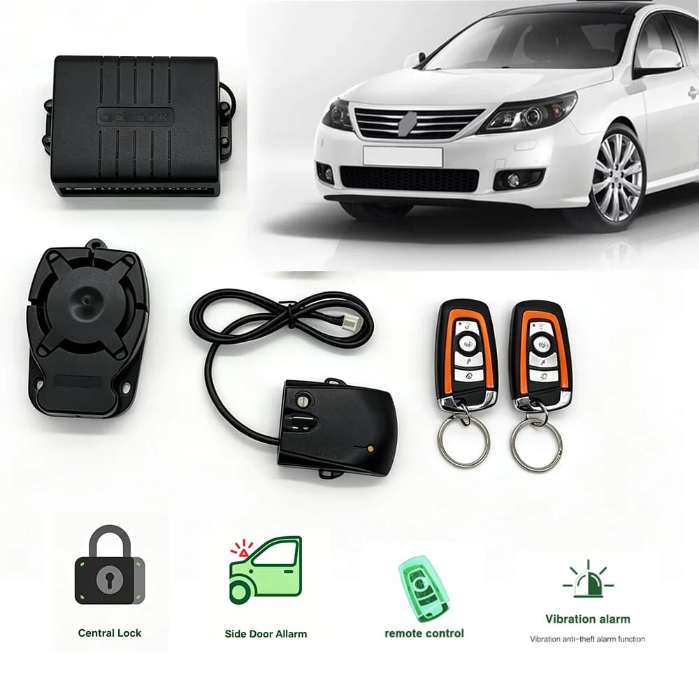 GIORDON G6 Car Alarm System Central Lock Vibration Alert Side Door Anti-Theft Alarm Automotive Security System