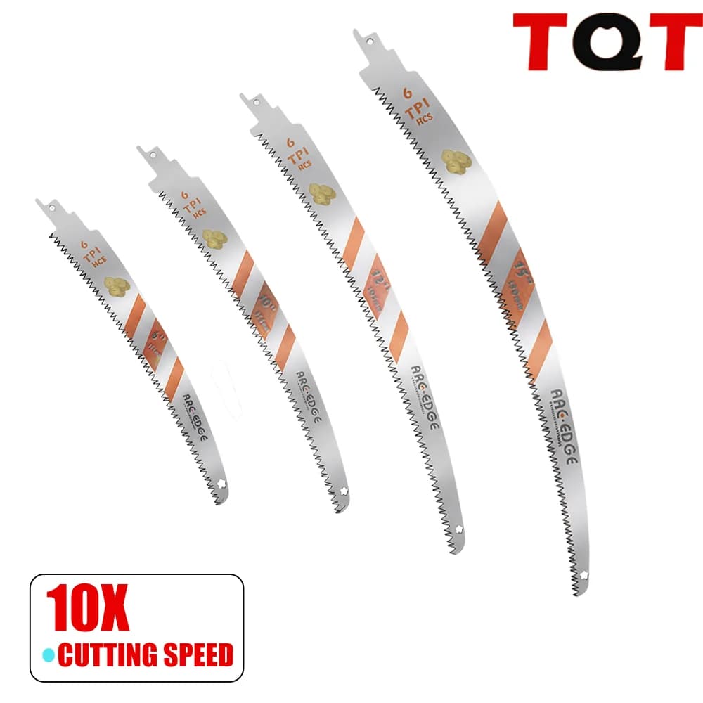 3Pcs Japanese Teeth Reciprocating Saw Blades 6-10-12-15Inch 6Tpi Arc Edge Wood Pruning Saw Blades for Tree Trimming Wood Cutting