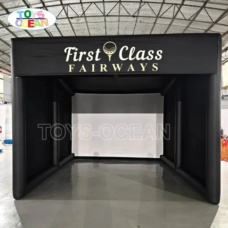 Inflatable Golf Simulator Tent, Portable Golf Swing Enclosure with Screen Projector Stand