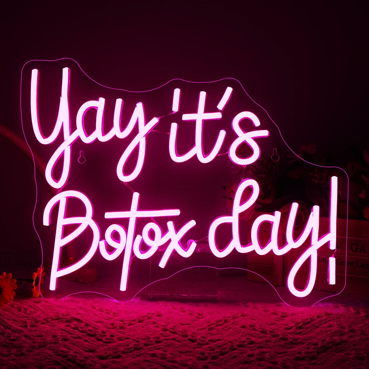 Yay It's Bo-tox Day Insegna al neon per sala spa Sala bellezza Dimmerabile Spa Salon Studio Art Decor LED Business Beauty Face Decorazione carina