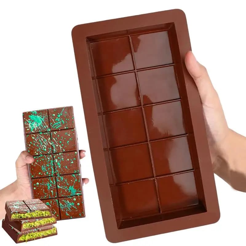 Stampi per tavolette di cioccolato Barre in silicone Break Apart Stampo per fusione di cera Rettangolo a rilascio facile per stampi regalo fatti a mano con proteine e energia