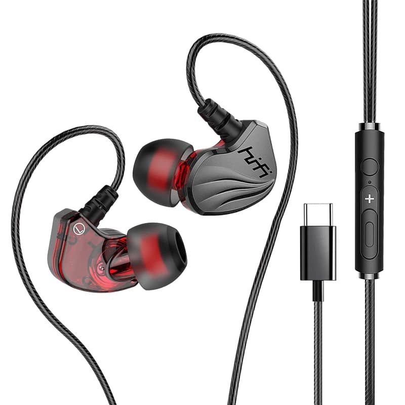 Cuffie cablate HIFI musica Stereo Surround 6D auricolari USB di tipo c cuffie da gioco cuffie con microfono In-ear per smartphone