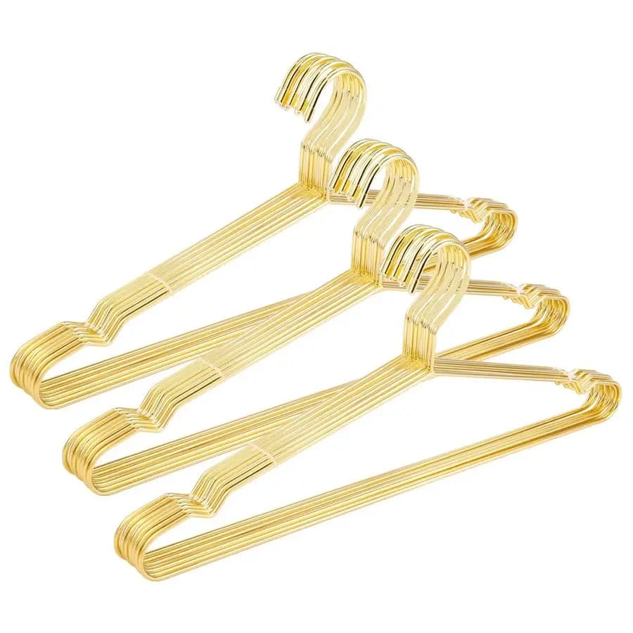 Robust metal hanger, coat hanger, standard clothes hangers for clothes, metal coat hangers for shirts and clothes, 30 pack, gold color