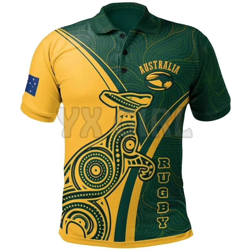 Summer shirts women for men Wallabies Rugby Kangaroo & Aboriginal Patterns 3D printed Short sleeve t shirts Tops camisas
