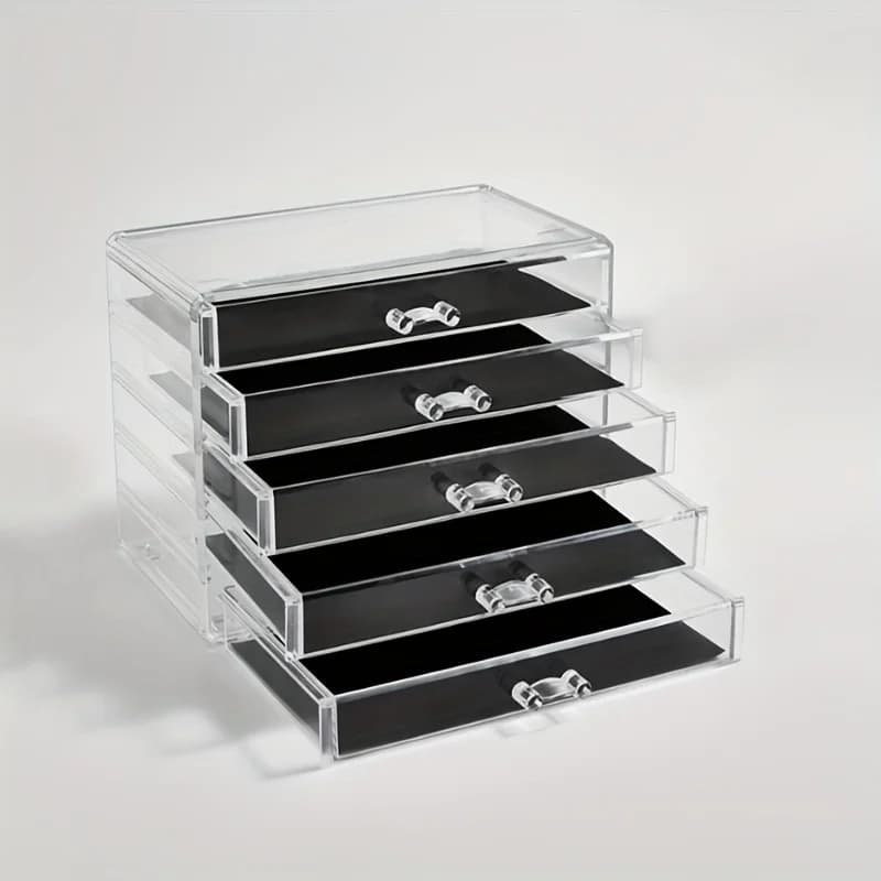 Acrylic Drawer Clear Office Organizer Drawer for Desk, Pencil Holder Large Desk Accessories Display Caddy for Home