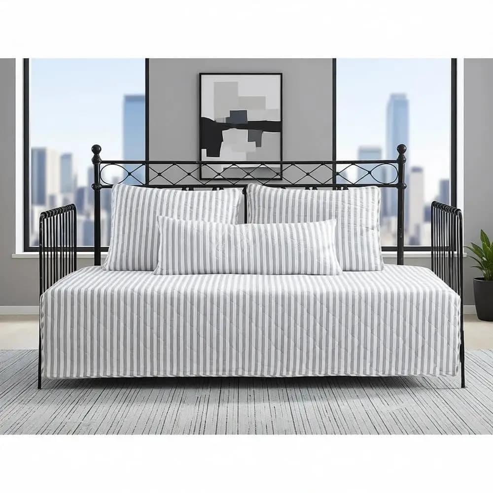 Set divano letto reversibile in cotone con federe e cuscini decorativi coordinati - Grigio Willow Way