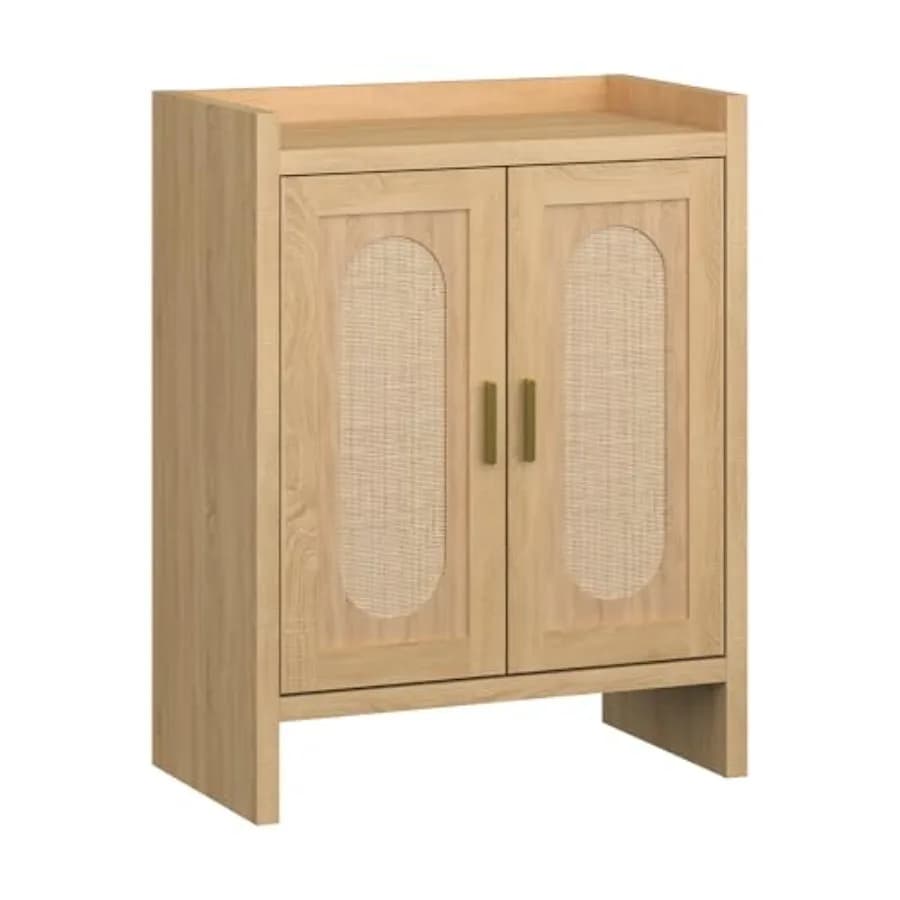 Scarpiera in legno a 5 livelli stile rustico con 2 ante e ripiani regolabili, mobile porta scarpe autoportante per ingresso