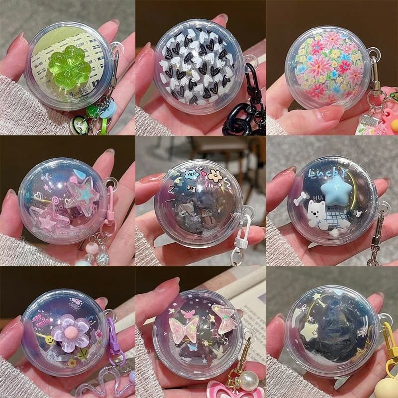 Cartoon 3D Stars Puppy Transparent Case For Huawei FreeClip 2 S Wireless Bluetooth Headphones TPU Protective Case With Pendant