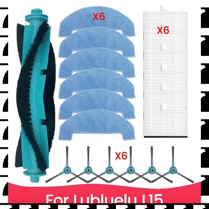 A44U Per Lubluelu L15 Aspirapolvere Parti di Ricambio Set Spazzola Principale, Spazzole Laterali, Filtri Robot Aspirapolvere Accessori