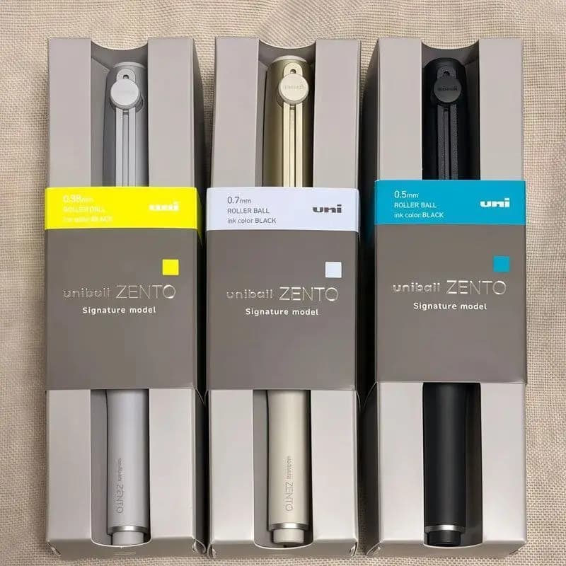 Gel Pen Uni Gel Pen ZENTO Magnetic for Signature, Last Model Champagne Gold, Kawaii School Supplies